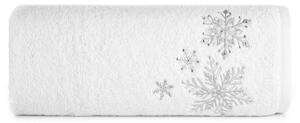 Bavlnený vianočný uterák s jemnou striebornou vyšívkou Biela
