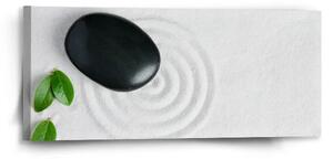 Sablio Obraz Listy a kameň - 110x50 cm