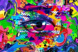 Samolepiaca tapeta ľudské oko v pop-art štýle - 300x200