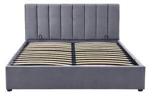 Manželská posteľ MONTREAL VELVET 160 s úložným priestorom Farba: Sivá / tap.192