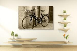 Obraz rustikálny bicykel v sépiovom prevedení - 60x40