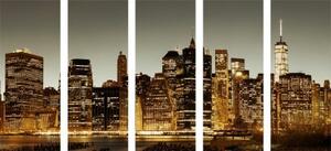 5-dielny obraz centrum New Yorku - 100x50