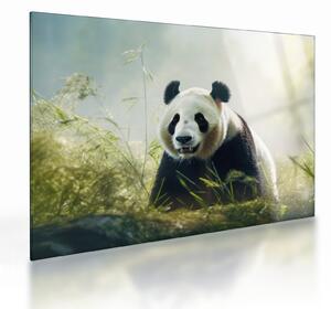 Sklenený obraz - Panda (70x50 cm)