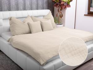 Biante Mušelínové posteľné obliečky Nature MSN-015 Krémové Jednolôžko 140x200 a 70x90 cm