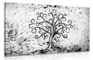 Obraz symbol stromu života v čiernobielom prevedení - 120x80