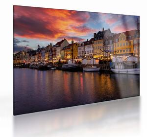 Sklenený obraz - Nyhavn, Kodaň (70x50 cm)