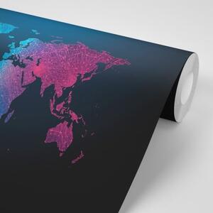 Tapeta nočná mapa sveta - 150x100