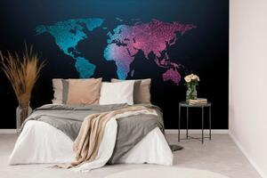 Tapeta nočná mapa sveta - 150x100