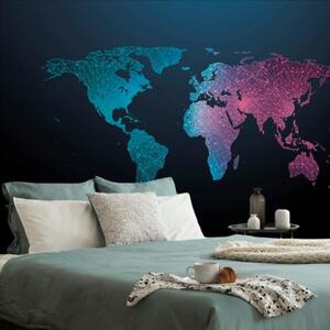 Samolepiaca tapeta nočná mapa sveta - 450x300