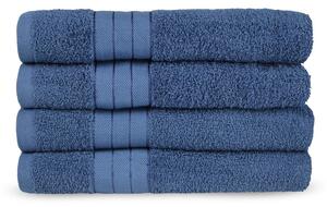 Modré froté bavlnené uteráky v súprave 4 ks 50x100 cm – Good Morning