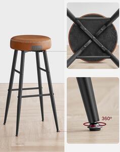 Barové stoličky EKHO v koženom dizajne, 2ks, hnedá čierna