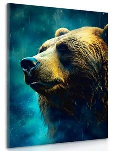 Obraz modro-zlatý medveď - 40x60