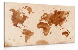 Obraz mapa sveta v retro prevedení - 60x40