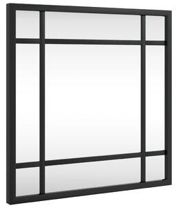 Nástenné zrkadlo čierne 30x30 cm štvorcové železné