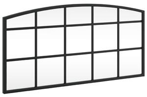 Nástenné zrkadlo čierne 60x30 cm oblúkové železné