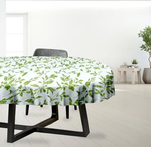 Ervi bavlnený obrus na stôl oválny - Zelené listy