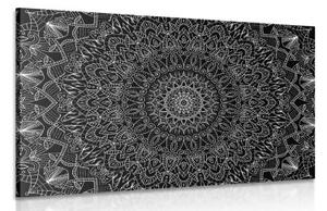 Obraz detailná ozdobná Mandala v čiernobielom prevedení - 60x40