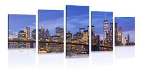 5-dielny obraz očarujúci most v Brooklyne - 100x50