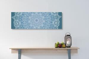 Obraz meditačná Mandala na modrom pozadí - 120x40