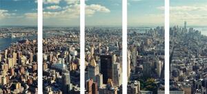 5-dielny obraz pohľad na očarujúce centrum New Yorku - 100x50