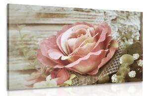 Obraz ružová vintage ruža - 90x60