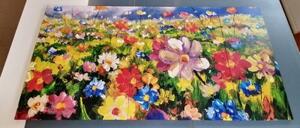 5-dielny obraz olejomaľba lúčne kvety - 100x50