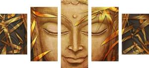 5-dielny obraz usmievajúci sa Budha - 100x50