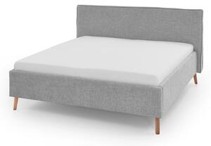Svetlosivá čalúnená dvojlôžková posteľ s úložným priestorom s roštom 180x200 cm Riva – Meise Möbel