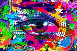 Obraz ľudské oko v pop-art štýle - 60x40