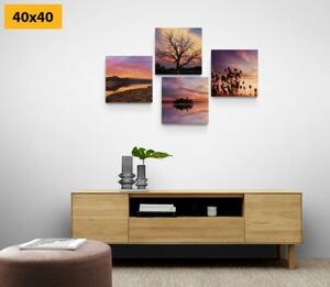 Set obrazov príroda plná romantických farieb - 4x 40x40