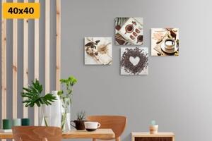 Set obrazov zátišie kávy - 4x 40x40