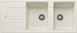 Blanco Zia 8 S, silgranitový drez 1160x500x190 mm, 2-komorový, biela soft, BLA-527209