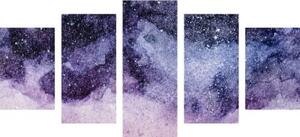 5-dielny obraz abstrakcia nočnej oblohy - 100x50