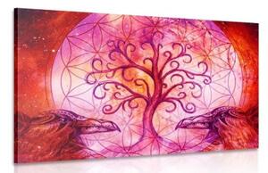 Obraz magický strom života v pastelovom prevedení - 120x80