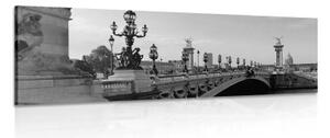 Obraz most Alexandra III. v Paríži v čiernobielom prevedení - 150x50