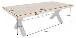 Dizajnový jedálenský stôl Thunder 240 cm prírodný - borovica