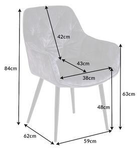 Dizajnová jedálenská stolička Garold sivý zamat