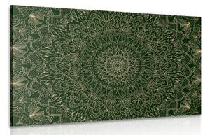 Obraz detailná ozdobná Mandala v zelenej farbe - 90x60