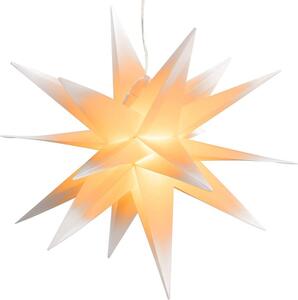 Nexos 64260 Vianočná dekorácia hviezda s časovačom - 10 LED, 35 cm, biela