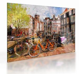 Sklenený obraz - Amsterdam, maľba (70x50 cm)