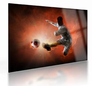 Sklenený obraz - Futbalista (70x50 cm)