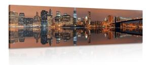 Obraz odraz Manhattanu vo vode - 150x50