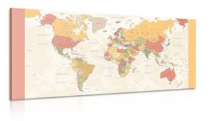 Obraz podrobná mapa sveta - 100x50