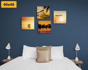 Set obrazov čaro dovolenky pri mori - 4x 40x40