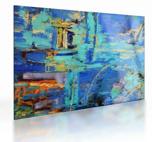 Sklenený obraz - Abstraktné olejomaľba (70x50 cm)