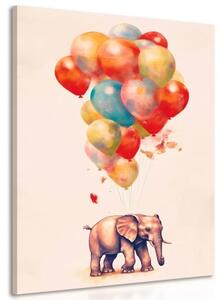 Obraz zasnený slon s balónmi - 40x60