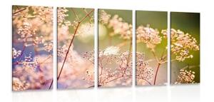 5-dielny obraz zátišie z kvetov - 100x50
