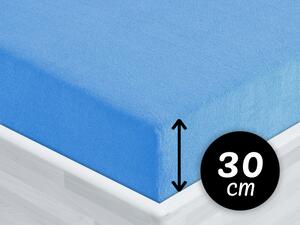Froté napínacie prestieradlo na vysoký matrac FR-015 Svetlo modré 90 x 200 - výška 30 cm