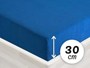 Froté napínacie prestieradlo na vysoký matrac FR-016 Modré 140 x 200 - výška 30 cm