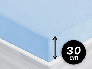 Froté napínacie prestieradlo na vysoký matrac FR-014 Nebesky modré 80 x 200 - výška 30 cm